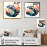 Forest Frolic Gradient Dolphin - Dolphin Canvas Wall Art