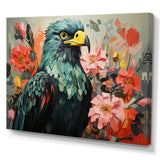 Green Vibrant floral Eagle Portrait - Eagle Wall Art Prints