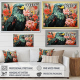 Green Vibrant floral Eagle Portrait - Eagle Wall Art Prints