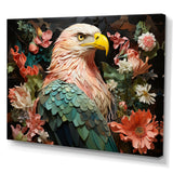 Pink Vibrant floral Eagle Portrait - Pink Eagle Wall Art