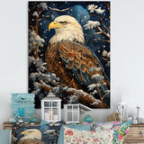 Snowy eagle scene - White Eagle Wall Art
