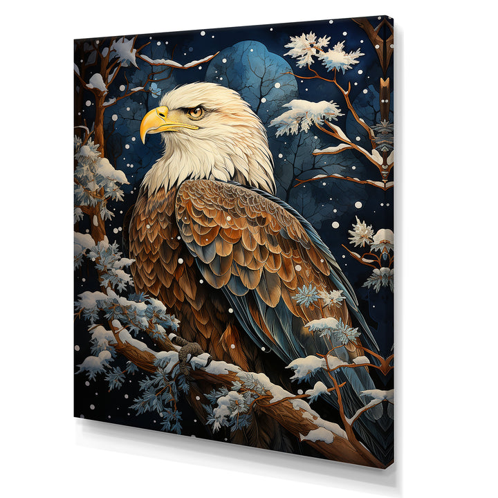 Snowy eagle scene - White Eagle Wall Art