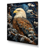 Snowy eagle scene - White Eagle Wall Art
