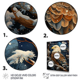 Snowy eagle scene - White Eagle Wall Art