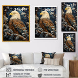 Snowy eagle scene - White Eagle Wall Art