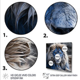 Blue Enigmatic Monarch lion - Lion Large Canvas Wall Art