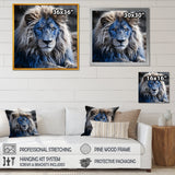 Blue Enigmatic Monarch lion - Lion Large Canvas Wall Art
