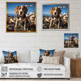 Rescue beagle dog in rocky - Dog Beagle Living Room Wall Art