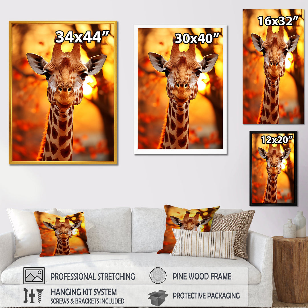 Majestic Giraffe Portrait - Giraffe Bedroom Wall Art