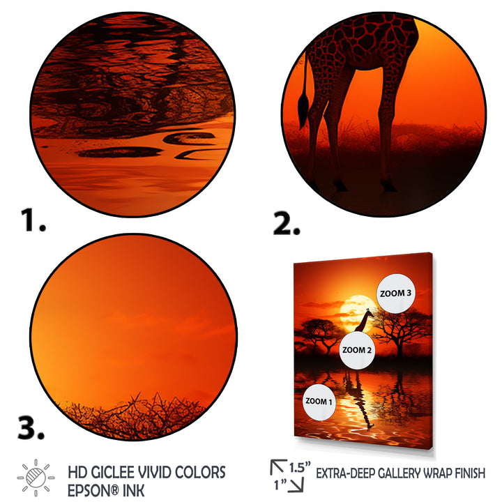 Savanna Safari Adventure giraffe - Giraffe Canvas Wall Art