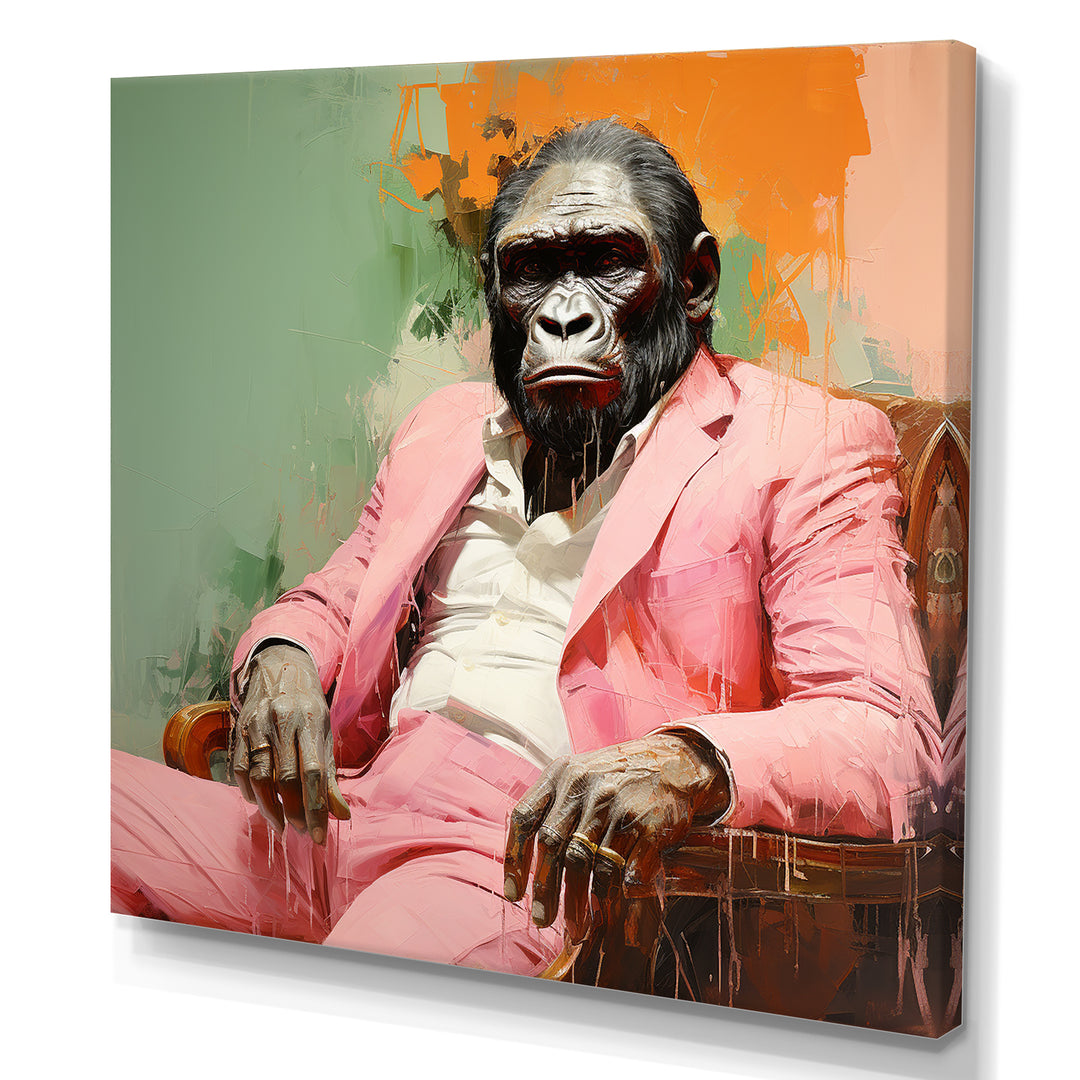 Pink and black Fashion first Gorilla suit - Pink Gorilla Wall Art