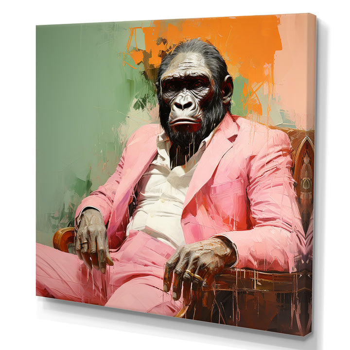 Pink and black Fashion first Gorilla suit - Pink Gorilla Wall Art
