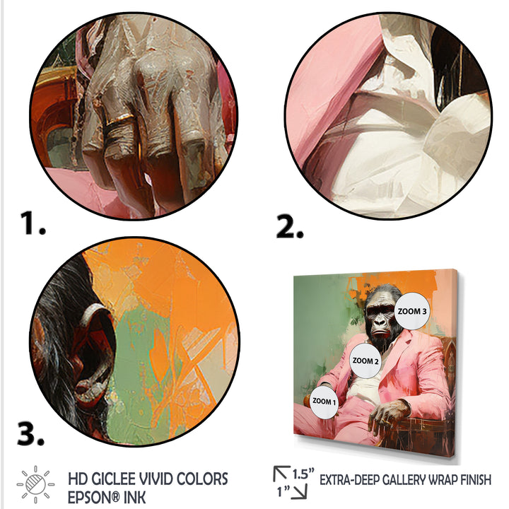 Pink and black Fashion first Gorilla suit - Pink Gorilla Wall Art