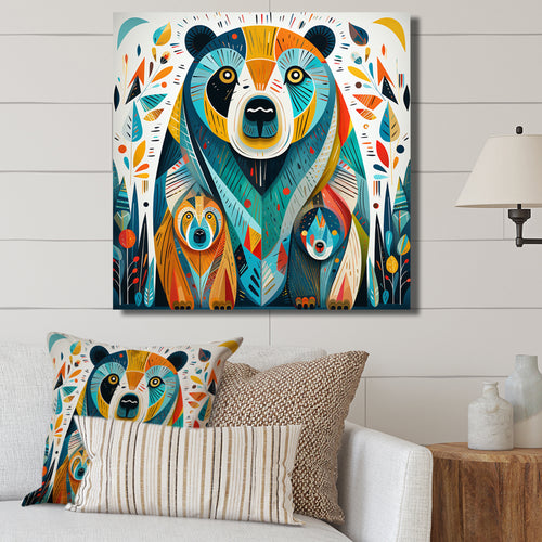 Creative Grizzly Bear Collage - Bear Framed Canvas Art