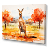 Brown and orange Kangaroo outback - Kangaroo Canvas Wall Art