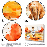 Brown and orange Kangaroo outback - Kangaroo Canvas Wall Art