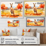Brown and orange Kangaroo outback - Kangaroo Canvas Wall Art