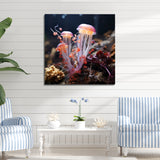 Yellow and pink Ethereal Elegance Jellyfish in Color - Jellyfish Wall Decor