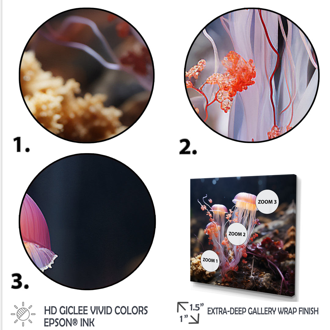 Yellow and pink Ethereal Elegance Jellyfish in Color - Jellyfish Wall Decor