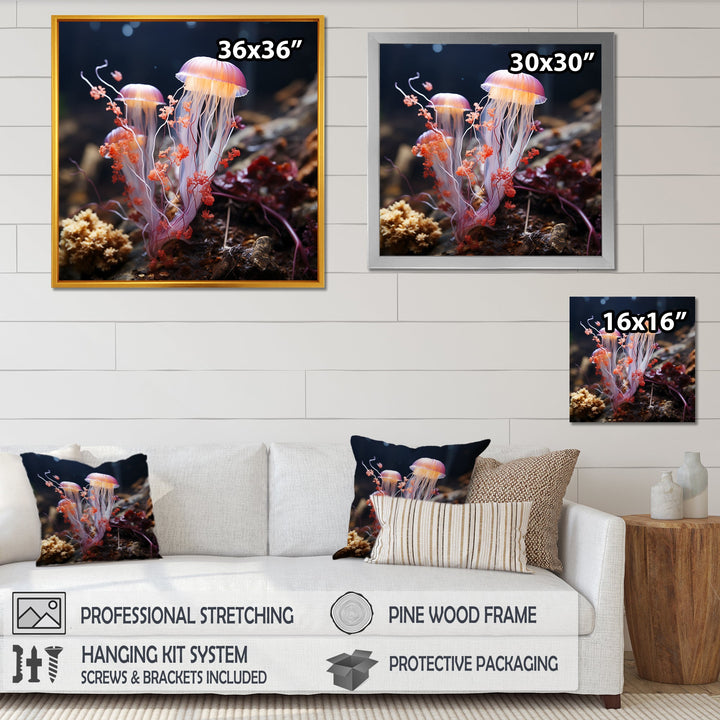 Yellow and pink Ethereal Elegance Jellyfish in Color - Jellyfish Wall Decor