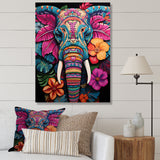 Blue and pink Jungle elephant Jamboree - Elephant Wall Art Prints