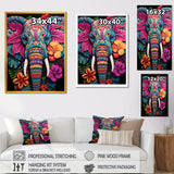 Blue and pink Jungle elephant Jamboree - Elephant Wall Art Prints