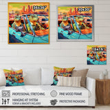 Reptile Riders Alligator and Lizards in Motion - Blue Alligator Wall Art