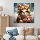 Flower crown Llama beauty - Llama Framed Canvas Art