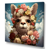 Flower crown Llama beauty - Llama Framed Canvas Art