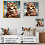 Flower crown Llama beauty - Llama Framed Canvas Art