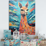 Luminous Llama Radiant Portrait of a Llama - Llama Large Canvas Wall Art