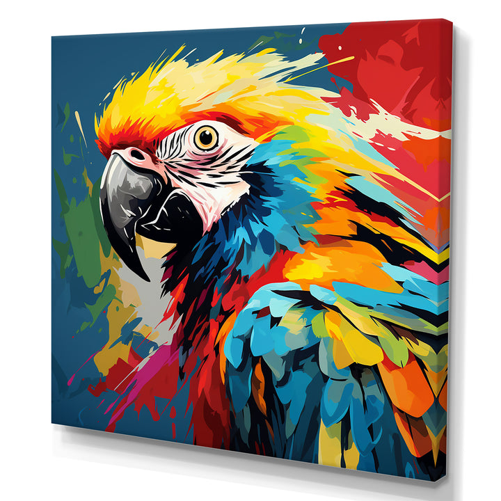 Pop art parrot Macaw portrait - Parrot Living Room Wall Art