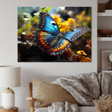 Wings of Wonder blue and yellow butterfly - Butterfly Bedroom Wall Art
