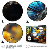 Wings of Wonder blue and yellow butterfly - Butterfly Bedroom Wall Art