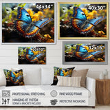 Wings of Wonder blue and yellow butterfly - Butterfly Bedroom Wall Art