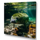 Serene Sea Giant Portrait of a Manatee - Manatee Wall Decor