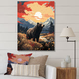 Grizzly Bear in the valley - Bear Home Decor Art