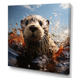 Swimming adventure Portrait of an Otter - Otter Wall Art Prints