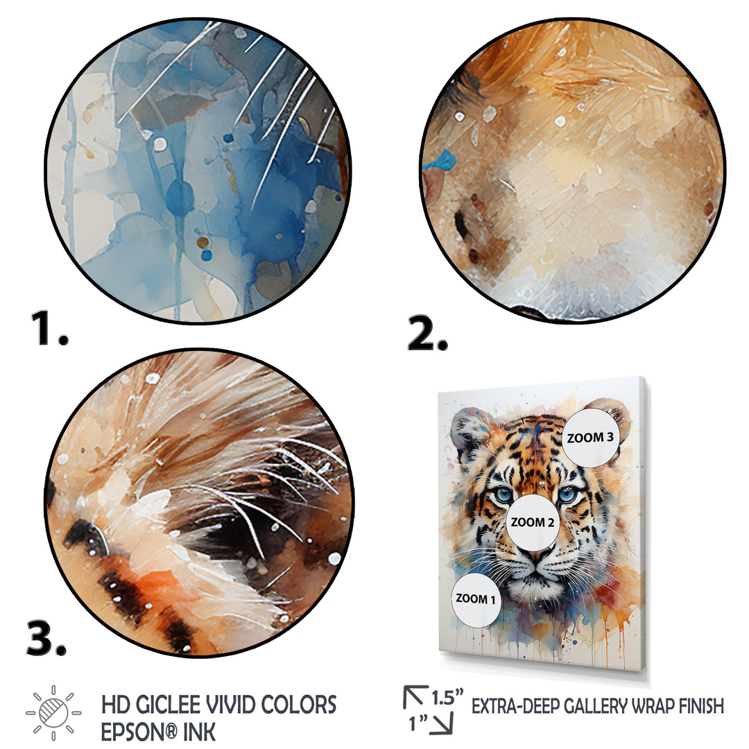 Tiger portrait majesty - Tiger Framed Canvas Art