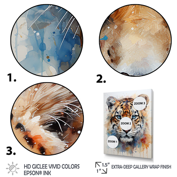 Tiger portrait majesty - Tiger Framed Canvas Art
