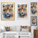 Tiger portrait majesty - Tiger Framed Canvas Art