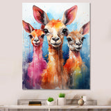 Curious portrait of Llama friends - Llama Large Canvas Wall Art