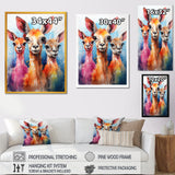 Curious portrait of Llama friends - Llama Large Canvas Wall Art