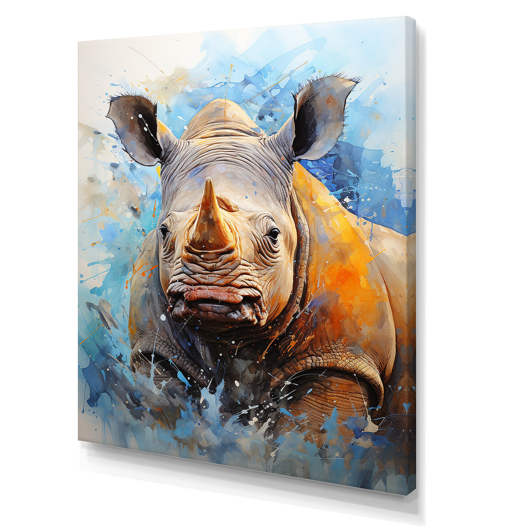 Grey Rhinoceros on the hunt - Rhinoceros Home Decor Art