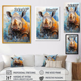 Grey Rhinoceros on the hunt - Rhinoceros Home Decor Art