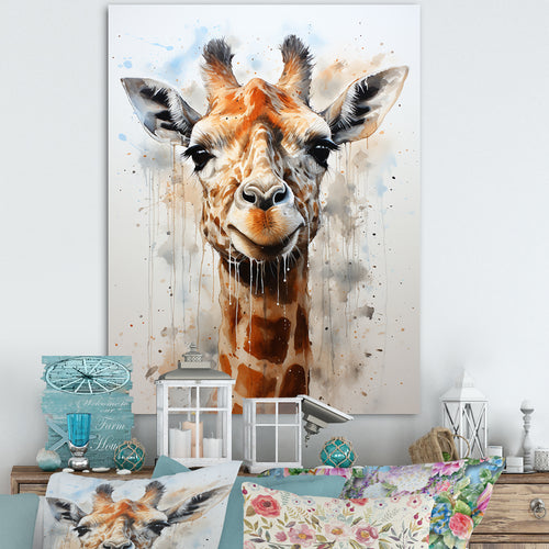 Minimalist Giraffe portrait - Giraffe Living Room Wall Art