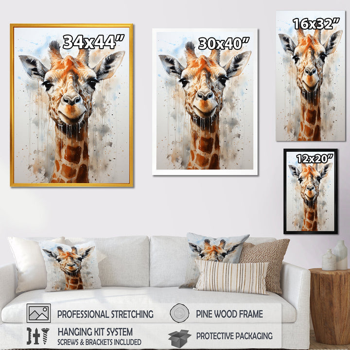 Minimalist Giraffe portrait - Giraffe Living Room Wall Art