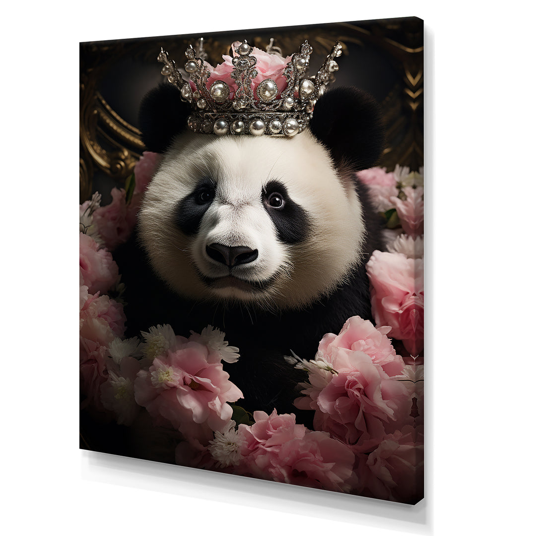 Regal Panda Crowned Portrait - Panda Wall Art Prints