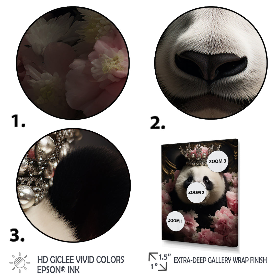 Regal Panda Crowned Portrait - Panda Wall Art Prints