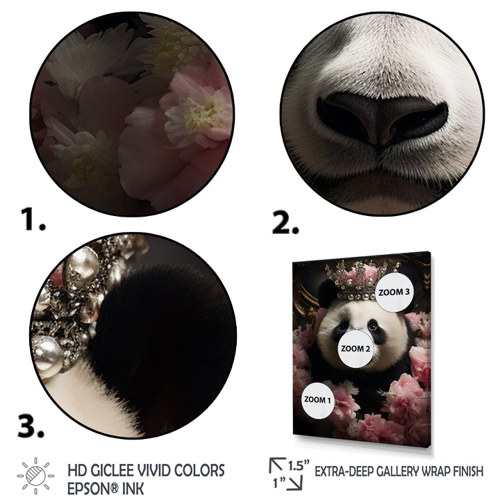 Regal Panda Crowned Portrait - Panda Wall Art Prints